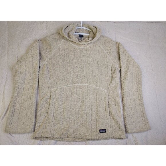 Patagonia Jackets & Blazers - Patagonia Womens M Cream Fleece Pullover Hoodie With Kangaroo Pocket